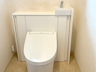 トイレリフォーム 水漏れを機に掃除しやすく一新したトイレ
